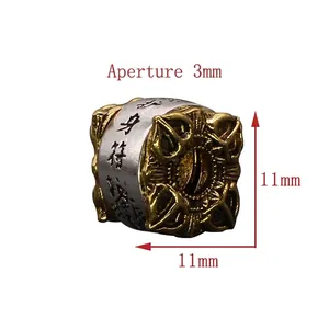 Ethnic style Tibetan alloy bead with Buddhist patterns and 11mm dimensions for jewelry