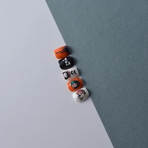 5D embossed Halloween nail art stickers with Joker clown and bloody drip designs