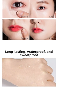 Waterproof concealer test showing coverage of dark circles and long-lasting finish