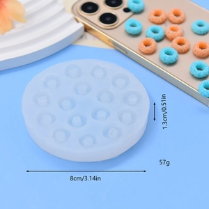 Mini multi-cavity silicone donut mold for resin and soap making, 8cm diameter tool
