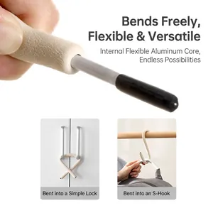 Flexible S-shaped multi-purpose tie with soft foam exterior and bendable aluminum core