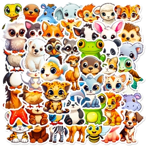 Cartoon Big Eyed Animal Stickers Cute Kids Reward Toy Decals Stationery Notebook Decoration