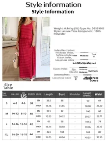Detailed size guide table for women's two-piece vacation set including bust and waist info