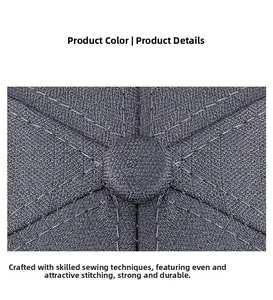 Macro view of the baseball cap crown showing dark gray fabric texture and stitching