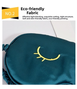 Grüne Seiden Schlafmaske mit gestickten Wimpern für bequeme und dunkle Nachtruhe.