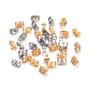 Stainless steel butterfly earring backs in gold and silver finish for jewelry making