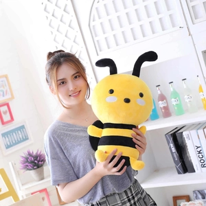 Simpatico peluche ape giocattolo morbida bambola animale giallo nero cuscino regalo