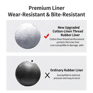 Durable dog soccer ball with reinforced cotton-linen liner and blast-proof rubber core