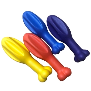 Detailed view of 4-piece colorful dog chew toy set for training and dental health