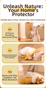 Katzen-Interaktionsszenen mit großem Katzenminze-Fischspielzeug zum Kratzen und Beißen