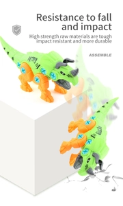 Mattoncini dinosauri fai-da-te durevoli resistenti alle cadute e agli urti forti