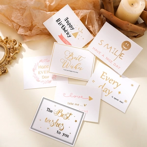Petites Cartes De Voeux Avec Enveloppes Feuille D'or Papier Cartonné Pour Anniversaire Merci Étiquettes Cadeau Élégant