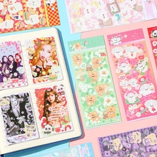 DIY scrapbooking set with pastel cream alphabet stickers and colorful photo cards