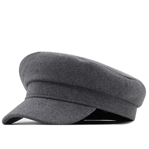 Women's British Retro Newsboy Cap Japanese Minimalist Polyester Flat Top Military Hat Autumn Winter Casual Beret For Women