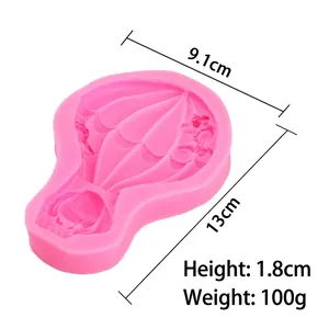 Rosa Silikonform in Heißluftballon-Form für Tortendeko und Schokolade, 9,1x13cm
