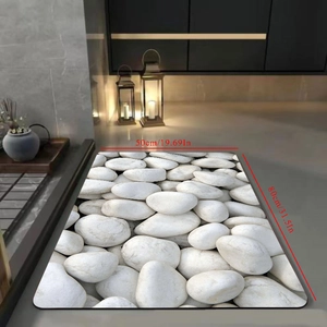 Detail showing 50x80cm pebble pattern diatom mud absorbent bath mat for bathroom floors
