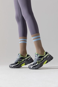 Detail view of cotton yoga socks featuring anti-slip silicone dots and a cushioned terry sole
