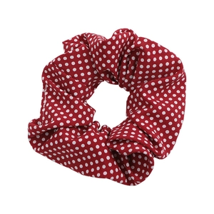French vintage red scrunchie with white polka dots for women hair accessories