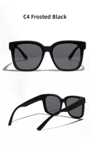 Detailed macro view of matte black sunglasses frame with silver rivet and laser engraving