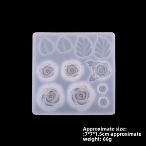 Macro view of silicone mold for DIY flower earrings and pendants featuring rose shapes