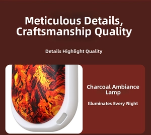 Close-up of electric hand warmer with charcoal flame effect LED display and white shell
