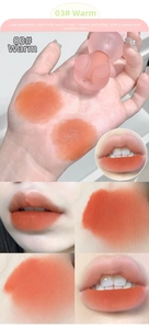Velvet matte lip clay 03 Warm Apricot shade with cute bear shaped packaging detail