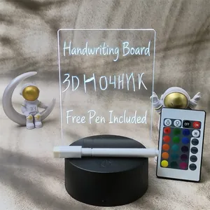DIY Acrylic Note Board Night Light with RGB remote control and writing marker set