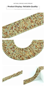 Détail macro de perles en pierre de peau de serpent 2x4mm pour la création de bijoux