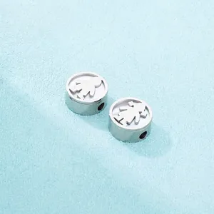 Character Silhouette Round Beads Stainless Steel For DIY Bracelet Jewelry Making Charm Accessories