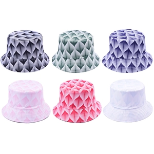 Fashionable leaf print reversible bucket hats for women in six diverse color options