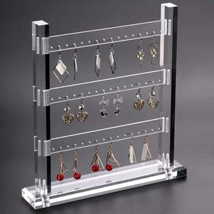 Acrylic Earring Display Stand Jewelry Organizer Desktop Multi Layer Multi Hole Rack For Ear Studs And Dangles