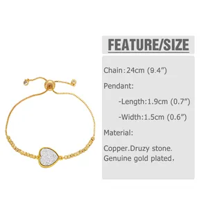 Tabella delle taglie dettagliata per il bracciale a cuore con misure del ciondolo