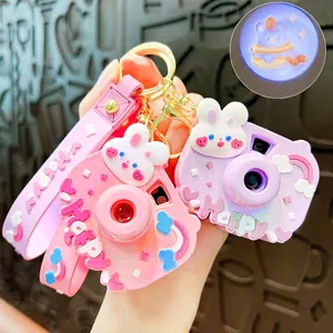 Niedliche Hase Kamera Schlüsselanhänger Bunter Projektion Spielzeug Anhänger Für Schultasche Geschenk Damen Kinder Kunststoff Kamera Ornament