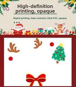 Detail showing high-definition digital printing on thickened PVC Christmas window stickers