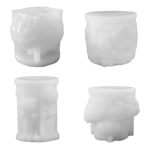 Set of four 3D rose bouquet silicone molds for DIY scented candles and floral ornaments