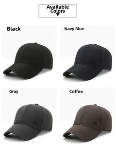 Détail de casquettes de baseball en coton avec badge Fashion en quatre couleurs
