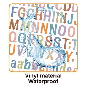 Close-up of waterproof vinyl alphabet stickers showing high water resistance and durability