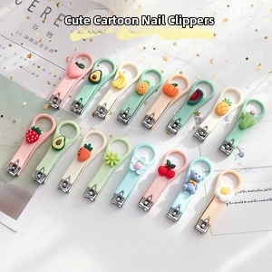 Simpatico set tagliaunghie cartone animato utensile per manicure portatile con charm di frutta