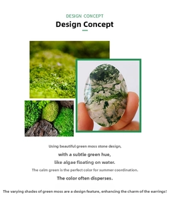 Detailed view of natural green moss agate stone with unique organic moss textures