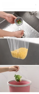 Kitchen sink strainer mesh bags showing filtration process and high elasticity