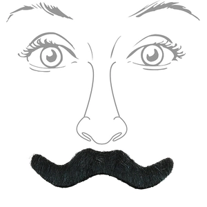 Baffi neri realistici per feste in maschera e decorazioni per il trucco di Halloween