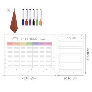 Magnetic weekly planner set with 6 markers and accessories on a clean white background