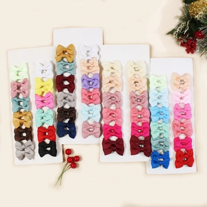 24Pcs handmade grosgrain ribbon hair bows on display cards for babies and girls