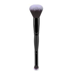 Pinceau de maquillage double embout avec tête poudre et estompeur de précision
