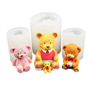 Stampo in silicone orso 3D per cioccolato, candele e artigianato in gesso aromatico