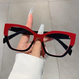 Women Cat Eye Glasses Frame Anti Blue Light Blocking Retro Oversized Fashion PC Optical Frame Eyewear