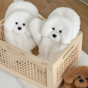 Mitaines En Peluche Chien Teddy Fausse Fourrure Épaisses Chaudes Coupe-Vent Hiver Cyclisme Design Animal Mignon Femmes Étudiants Cordon