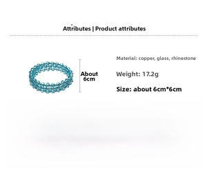 Detailed specs of the triple-layer turquoise beaded bracelet with weights and dimensions