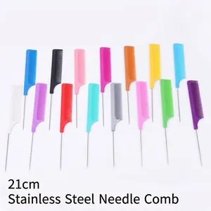 Professional Rat Tail Comb With Stainless Steel Pin Handle For Hair Styling Sectioning Fine Tooth Plastic Salon Tool