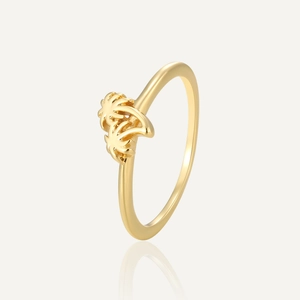 Palm Tree Ring Gold Plated Copper Coconut Tree Design Tropical Summer Style Minimalist Jewelry For Women